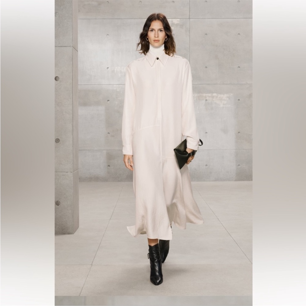 Zara Cream Long Sleeve Dress